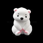 Animal Theme Silicone Beads, Focal Beads, Bear, 27x20.5x16mm, Hole: 2.7mm(SIL-E013-03R)
