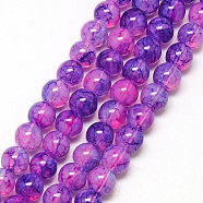 Baking Painted Glass Beads Strands, Imitation Opalite, Round, Medium Orchid, 6mm, Hole: 1.3~1.6mm, about 133pcs/strand, 31.4 inch(X-DGLA-Q023-6mm-DB55)