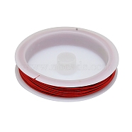 Copper Wire Gimp Wire, Flexible Coil Wire, Metallic Thread for Embroidery Projects and Jewelry Making, Red, 18 Gauge, 1mm, about 16.40 Feet(5m)/Roll(CWIR-C002-01E)