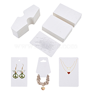 Cardboard Display Cards, Used For Necklace and Earring, with Plastic Ear Nuts, White, 400pcs/set(CDIS-PH0001-21)