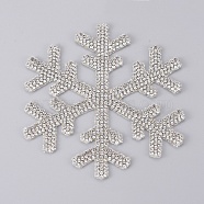 Snowflake Shape Glass Rhinestone Car Stickers, for Decorate Cars Bumper Window Laptops Luggage, Crystal, 90x95x1.5mm(RB-WH0002-02)