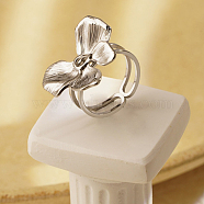 Non-Tarnish Elegant Stainless Steel Bowknot Open Cuff Ring for Women's Daily Wear, Stainless Steel Color(VT8889-2)