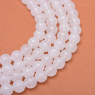 Round Natural White Jade Bead Strands, White, 4~5mm, Hole: 1mm, about 84~91pcs/strand, 15.7 inch(G-R345-4mm-06)