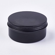 Round Aluminium Tin Cans, Aluminium Jar, Storage Containers for Cosmetic, Candles, Candies, with Screw Top Lid, Gunmetal, 8.6x3.9cm, capacity: 150ml(CON-WH0025-01B-150ml)