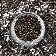 TOHO Round Seed Beads, 11/0, Japanese Seed Beads, (1706) Gilded Marble Black, 11/0, 2x1.5mm, Hole: 0.5mm, about 20000pcs/bag, 100g/bag(SEED-R049-1706)