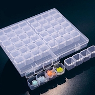 Polypropylene(PP) Craft Organizer Case Sets, 56 Grids Bead Containers for Jewelry Small Accessories, Rectangle, Clear, 21.2x17.5x2.7cm(PW-WG68028-01)