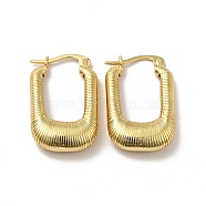 Rack Plating Brass Rectangle Thick Hoop Earrings for Women, Real 18K Gold Plated, 25x16x5.5mm, Pin: 0.8mm(EJEW-F288-05G)