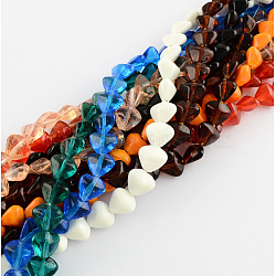 Handmade Lampwork Beads, teardrop, Mixed Color, 14x16x10mm, Hole: 2mm(LAMP-R107-M05)