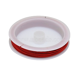 Copper Wire Gimp Wire, Flexible Coil Wire, Metallic Thread for Embroidery Projects and Jewelry Making, Red, 18 Gauge, 1mm, about 16.40 Feet(5m)/Roll(CWIR-C002-01E)