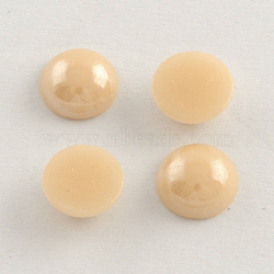 Pearlized Plated Opaque Glass Cabochons, Half Round/Dome, Seashell Color, 11.5x5mm(PORC-S801-12mm-13)