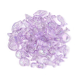 Ocean Theme Transparent Acrylic Beads, Mixed Shapes, Medium Orchid, 10~15x5.5~12x4mm, Hole: 1.5mm, about 2083pcs/500g(TACR-T028-69B)