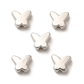CCB Plastic Beads, Butterfly, Platinum, 5x6x3mm, Hole: 1.4mm