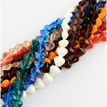 Handmade Lampwork Beads, teardrop, Mixed Color, 14x16x10mm, Hole: 2mm