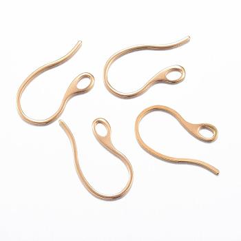 Ion Plating(IP) 304 Stainless Steel Earring Hooks, Ear Wire, with Horizontal Loop, Golden, 22x11.5x1mm, 18 Gauge, Hole: 2.5x3.5mm