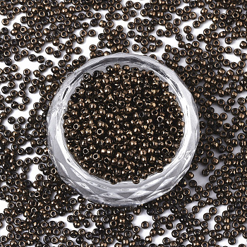 TOHO Round Seed Beads, 11/0, Japanese Seed Beads, (1706) Gilded Marble Black, 11/0, 2x1.5mm, Hole: 0.5mm, about 20000pcs/bag, 100g/bag