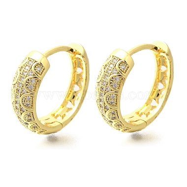 Brass Clear Cubic Zirconia Hoop Earrings(EJEW-M047-24G)-4