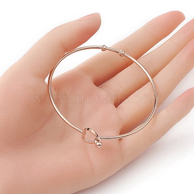 Stainless Steel Hollow Out Heart Bangle(BJEW-YW0001-08RG)-3