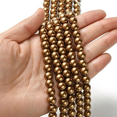 Eco-Friendly Glass Pearl Beads Strands(HY-A008-8mm-RB090)-4