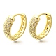 Brass Clear Cubic Zirconia Hoop Earrings(EJEW-M047-24G)-4