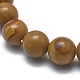 bracelets stretch de perles de pierre de dentelle de bois naturel(BJEW-K212-C-041)-3