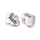 Wedding Theme Antique Silver Tone Tibetan Style Heart with Bride Rhinestone Charms(TIBEP-YW0001-37A)-2