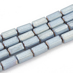 Electroplate Non-magnetic Synthetic Hematite Beads Strands, Matte Style, Cuboid, Rainbow Plated, 8x4x4mm, Hole: 1mm, about 60pcs/strand, 16.53 inch(G-N0322-13F)