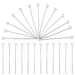 600Pcs 304 Stainless Steel Eye Pins, Stainless Steel Color, 40mm, Pin: 0.5mm, Head: 3mm, Hole: 1.8mm(STAS-FS0002-15)