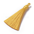 Polyester Tassel Pendants, Gold, 78~82x8mm, Hole: 2~4mm(FIND-I009-B03)