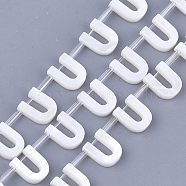 Freshwater Shell Beads, Top Drilled Beads, Letter.U, 10x8x3mm, Hole: 0.8mm(X-SHEL-T012-59U)