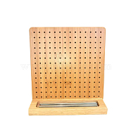 Square Bamboo Crochet Blocking Board, with 15 Steel Positioning Pins, Bisque, 20x20cm(SENE-PW0019-05A)