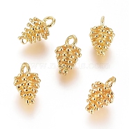 Brass Pendants, Long-Lasting Plated, Pine Cone, Real 18K Gold Plated, 12.5x8mm, Hole: 1.8mm(KK-G389-04G)