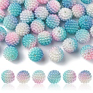 Imitation Pearl Acrylic Beads, Berry Beads, Combined Beads, Round, Deep Sky Blue, 12mm, Hole: 1mm(OACR-FS0001-32C)