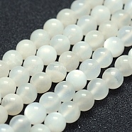 Natural White Moonstone Beads Strands, Grade A-, Round, 6mm, Hole: 1mm, about 63pcs/strand, 15.7 inch(40cm)(G-P342-02A-6mm-A-)