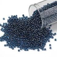 TOHO Round Seed Beads, Japanese Seed Beads, (294) Inside Color Blue Raspberry, 11/0, 2.2mm, Hole: 0.8mm, about 5555pcs/50g(SEED-XTR11-0294)