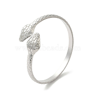 304 Stainless Steel Snake Cuff Bangles, Stainless Steel Color, Inner Diameter: 2 inch(5cm)(BJEW-A003-01P)