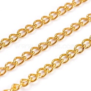 Brass Twisted Chains Curb Chains, Unwelded, Golden, 1.8mm, Link: 2.5x1.8x0.4mm(X-CHC-S107-G-NF-1)