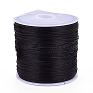 (Defective Closeout Sale), Flat Elastic Crystal String, Elastic Beading Thread, for Stretch Bracelet Making, with Defective Spool, Black, 0.8mm, about 65.61 yards(60m)/roll(EW-XCP0001-02)