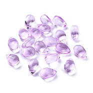 Transparent Glass Beads, Top Drilled Beads, Teardrop, Medium Purple, 9x6x5mm, Hole: 1mm(GGLA-M004-05A-04)
