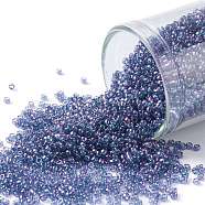 TOHO Round Seed Beads, Japanese Seed Beads, (327) Gold Luster Lavender, 15/0, 1.5mm, Hole: 0.7mm, about 15000pcs/50g(SEED-XTR15-0327)