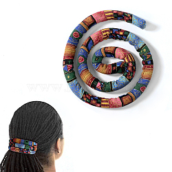 Spiral Lock Hair Tie, Bendable Ponytail Holders, Bohemian Style Long Dread Bands for Women, Colorful, 660x14.5x7mm(OHAR-B004-01B)