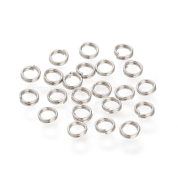 304 Stainless Steel Split Rings, Double Loops Jump Rings, Stainless Steel Color, 4x2mm, about 20000pcs/1000g(STAS-S066-17)