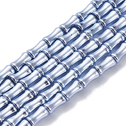 Electroplate Glass Beads Strands, Bamboo, Light Steel Blue, 8x4.5mm, Hole: 0.8mm, about 50pcs/strand, 15.75''(40cm)(EGLA-Q128-13I)