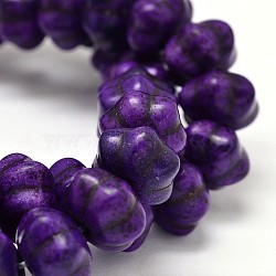 Dyed Synthetic Turquoise Bead Strands, Pumpkin, Indigo, 12x8mm, Hole: 1mm, about 868pcs/1000g(G-M148-05-A)