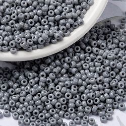 MIYUKI Round Rocailles Beads, Japanese Seed Beads, (RR498) Opaque Cement Gray, 8/0, 3mm, Hole: 1mm about 422~455pcs/bottle, 10g/bottle(SEED-JP0009-RR0498)