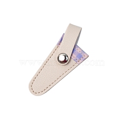 Tartan Pattern PU Leather Scissor Tip Protective Covers, Scissor Sheat, Triangle, Old Lace, 8x3cm(PW-WG23611-05)