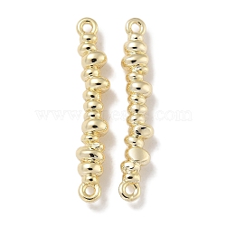 Brass Chip Beaded Connector Charms, Real 14K Gold Plated, 22.5x4x3mm, Hole: 1mm(KK-P284-08G-02)