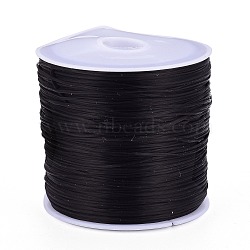 (Defective Closeout Sale), Flat Elastic Crystal String, Elastic Beading Thread, for Stretch Bracelet Making, with Defective Spool, Black, 0.8mm, about 65.61 yards(60m)/roll(EW-XCP0001-02)