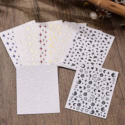 Nail Art Stickers Decals, Self Adhesive, for Nail Tips Decorations, Star, Mixed Color, 10.1x7.9x0.04cm(MRMJ-S057-003-M)