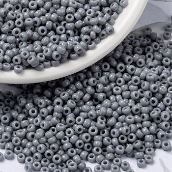 MIYUKI Round Rocailles Beads, Japanese Seed Beads, (RR498) Opaque Cement Gray, 8/0, 3mm, Hole: 1mm about 422~455pcs/bottle, 10g/bottle