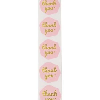 Thank You Stickers Round Labels for Envelope Greeting Cards, Pink, 25x25mm 150pcs/roll